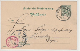 Königreich Württemberg, Stuttgart - Enteros Postales