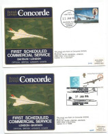 Concorde British Airways Official Covers 1st Flight To Bahrain 21/22 Jan 1976 - Both # 530 - Bahrain (1965-...)