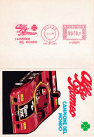 1978  Affrancatura Meccanica Rossa EMA  ALFA ROMEO  CAMPIONE DEL MONDO - Autos