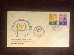 TURKEY FDC COVER 1981 YEAR DISABLED PEOPLE HEALTH MEDICINE STAMPS - FDC