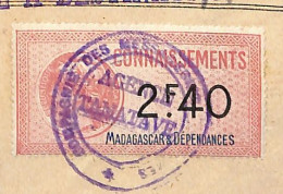 Connaissement Tamatave à Bordeaux 1929 Timbre Valeur 2 F 40 Et Fiscal 6 F De France - Andere & Zonder Classificatie