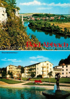 73310134 Bad Abbach Panorama Blick Ueber Die Donau Felsen Krankenhaus Bad Abbach - Bad Abbach