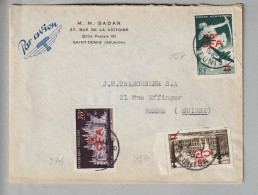 Afrika Réunion 1954-03-02 Flugpostbrief Nach Bern CH 35 CFA. - Cartas & Documentos