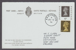 Ascension Island GB 4d 1970 Reply Part Stationery Card Cover - Ascension (Ile De L')