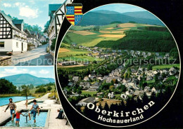 73310071 Oberkirchen Sauerland Fachwerkhaeuser Freibad Wassertreten Blick Ins Ta - Schmallenberg