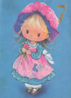 HAPPY BIRTHDAY 7 Year Old GIRL CHILDREN Vintage Postal CPSM #PBT827.GB - Cumpleaños