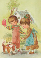EASTER CHILDREN EGG Vintage Postcard CPSM #PBO311.GB - Easter
