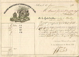 FACTURE.81.TARN.ALBI.LETTRE DE VOITURE.GRANDE MINOTERIE & VERMICELLERIE D'ALBI.1851. - Transport