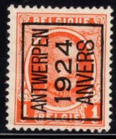 Typo 91A (ANTWERPEN 1924 ANVERS) - O/used - Typo Precancels 1922-31 (Houyoux)