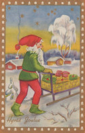 PAPÁ NOEL Feliz Año Navidad Vintage Tarjeta Postal CPSMPF #PKG368.ES - Santa Claus