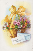 FLORES Vintage Tarjeta Postal CPSMPF #PKG064.ES - Bloemen