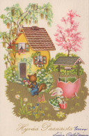 PASCUA HUEVO CONEJO Vintage Tarjeta Postal CPA #PKE202.ES - Easter