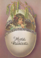 PASCUA NIÑOS HUEVO Vintage Tarjeta Postal CPSM #PBO249.ES - Easter