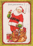 PAPÁ NOEL Feliz Año Navidad Vintage Tarjeta Postal CPSM #PBL328.ES - Santa Claus