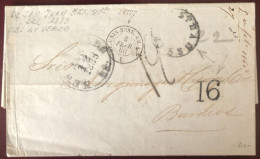 Etats-Unis, Lettre De San Juan, Mexique 17.12.1859 Par New-York, Divers Cachets Dont STEAMSHIP - Voir 2 Photos - (C116) - Marcofilie
