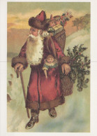 PAPÁ NOEL NAVIDAD Fiesta Vintage Tarjeta Postal CPSM #PAK867.ES - Santa Claus