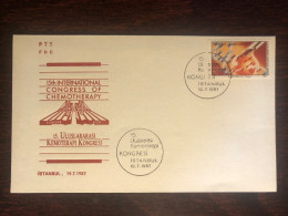 TURKEY FDC COVER 1987 YEAR CHEMOTHERAPY CANCER ONCOLOGY HEALTH MEDICINE STAMPS - FDC