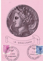 ITALIA  - REPUBBLICA - LA SIRACUSANA  - CARTOLINA - 1968 - CON ANNULLO DI MANTOVA VIII MOSTRA CONVEGNO - FDC