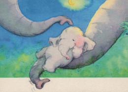 ÉLÉPHANT Animaux Vintage Carte Postale CPSM #PBS752.FR - Elefanti