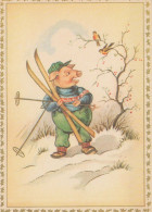 PORCS Animaux Vintage Carte Postale CPSM #PBR770.FR - Cochons