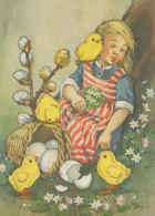 PÂQUES ENFANTS ŒUF Vintage Carte Postale CPSM #PBO250.FR - Easter