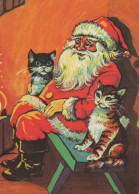 PÈRE NOËL Bonne Année Noël Vintage Carte Postale CPSM #PBL204.FR - Santa Claus