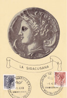 ITALIA  - REPUBBLICA - LA SIRACUSANA  - CARTOLINA - 1968 - CON ANNULLO DI MANTOVA VIII MOSTRA CONVEGNO - FDC