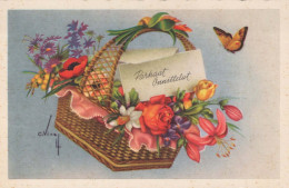 FLOWERS Vintage Ansichtskarte Postkarte CPSMPF #PKG066.DE - Bloemen