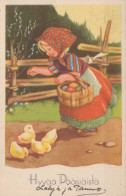 OSTERN HUHN EI Vintage Ansichtskarte Postkarte CPSMPF #PKD258.DE - Pascua