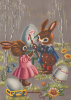 OSTERN KANINCHEN EI Vintage Ansichtskarte Postkarte CPSM #PBO508.DE - Easter