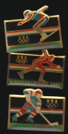 77716-série De 3 Pin's.Jeux Olympiques Albertville.USA. - Giochi Olimpici