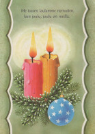 Neujahr Weihnachten KERZE Vintage Ansichtskarte Postkarte CPSM #PAZ319.DE - Año Nuevo