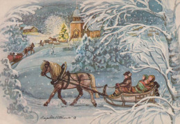 Neujahr Weihnachten PFERD Vintage Ansichtskarte Postkarte CPSM #PAW576.DE - Año Nuevo