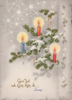 Neujahr Weihnachten KERZE Vintage Ansichtskarte Postkarte CPSM #PAW144.DE - Año Nuevo