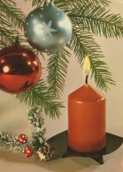 Neujahr Weihnachten KERZE Vintage Ansichtskarte Postkarte CPSM #PAV537.DE - Año Nuevo