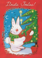 Neujahr Weihnachten KANINCHEN Vintage Ansichtskarte Postkarte CPSM #PAV105.DE - Año Nuevo