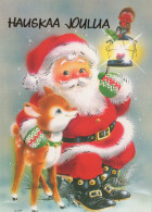 WEIHNACHTSMANN SANTA CLAUS TIERE WEIHNACHTSFERIEN Vintage Postkarte CPSM #PAK535.DE - Santa Claus