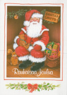 WEIHNACHTSMANN SANTA CLAUS WEIHNACHTSFERIEN Vintage Postkarte CPSM #PAK671.DE - Santa Claus