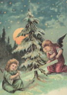 ENGEL WEIHNACHTSFERIEN Feiern & Feste Vintage Ansichtskarte Postkarte CPSM #PAH973.DE - Angeli