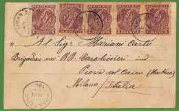 Ad0874 - GREECE - Postal History - Nice Franking On POSTCARD To ITALY 1900's - Storia Postale