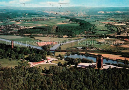 73308251 Hohensyburg Vincketurm Und Ruhrtal Mit Zusammenfluss Von Ruhr Und Leine - Dortmund