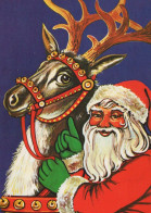 BABBO NATALE Buon Anno Natale Vintage Cartolina CPSM #PBL206.IT - Santa Claus