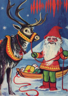 BABBO NATALE Buon Anno Natale Vintage Cartolina CPSM #PBL140.IT - Santa Claus
