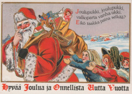 BABBO NATALE Buon Anno Natale Vintage Cartolina CPSM #PBB080.IT - Santa Claus