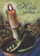 Buon Anno Natale CANDELA Vintage Cartolina CPSM #PBA076.IT - Año Nuevo