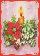 Buon Anno Natale CANDELA Vintage Cartolina CPSM #PBA199.IT - Año Nuevo