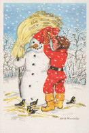 Buon Anno Natale PUPAZZO Vintage Cartolina CPSM #PAY664.IT - Nieuwjaar