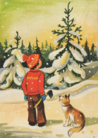 Buon Anno Natale BAMBINO Vintage Cartolina CPSM #PAW710.IT - Anno Nuovo