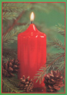 Buon Anno Natale CANDELA Vintage Cartolina CPSM #PAV478.IT - Nouvel An