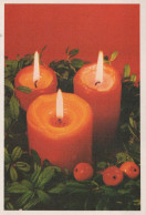 Buon Anno Natale CANDELA Vintage Cartolina CPSM #PAW326.IT - Anno Nuovo